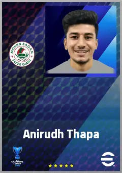 Anirudh Thapa eFootball 2026 player card, 66 OVR CMF