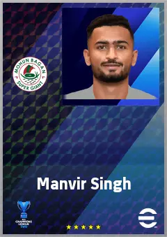Manvir Singh eFootball 2026 player card, 67 OVR RWF