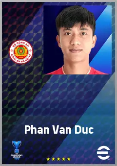 Phan Van Duc eFootball 2026 player card, 68 OVR LWF