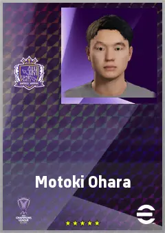 Ohara Motoki eFootball 2026 player card, 66 OVR LWF