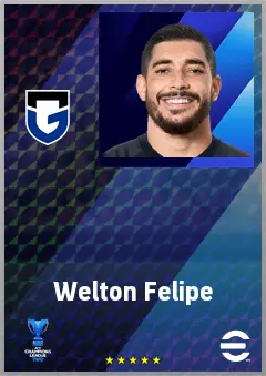 Welton Felipe eFootball 2026 player card, 69 OVR LWF