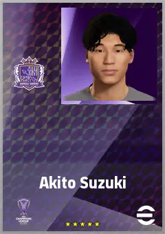 Suzuki Akito eFootball 2026 player card, 71 OVR CF