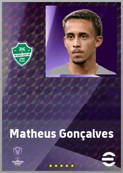Matheus Gonçalves eFootball 2026 player card, 70 OVR RWF