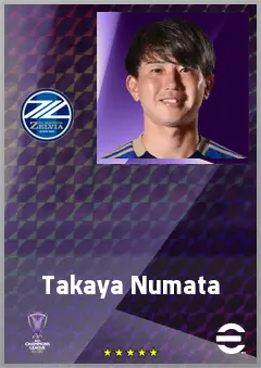 Numata Takaya eFootball 2026 player card, 67 OVR LMF