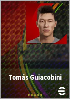 Tomás Guiacobini eFootball 2026 player card, 69 OVR CMF