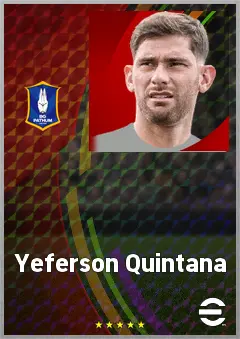 Yeferson Quintana eFootball 2026 player card, 68 OVR CB