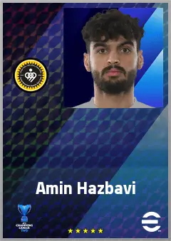 Amin Hazbavi eFootball 2026 player card, 68 OVR CB