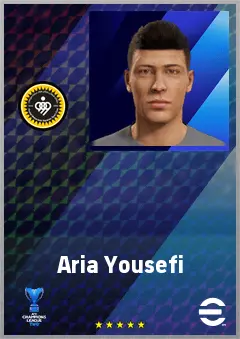Aria Yousefi eFootball 2026 player card, 70 OVR RB