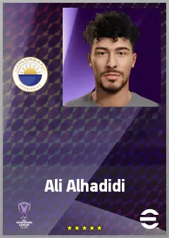 Ali Alhadidi eFootball 2026 player card, 62 OVR CB