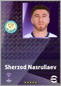 Sherzod Nasrullaev eFootball 2026 player card, 69 OVR LB