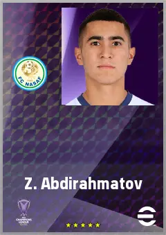 Z. Abdirahmatov eFootball 2026 player card, 66 OVR RB