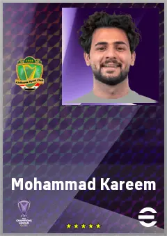 Mohammad Kareem eFootball 2026 player card, 62 OVR GK