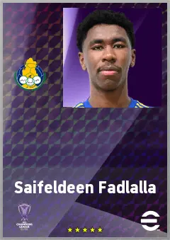 Saifeldeen Fadlalla eFootball 2026 player card, 67 OVR CB
