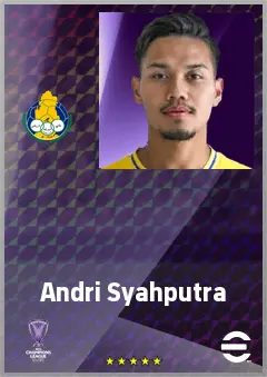 Andri Syahputra eFootball 2026 player card, 66 OVR AMF