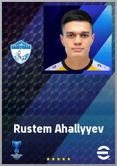 Rustem Ahallyyev eFootball 2026 player card, 65 OVR GK