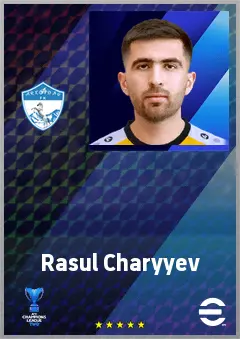 Rasul Charyyev eFootball 2026 player card, 68 OVR GK