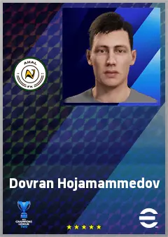 Dovran Hojamammedov eFootball 2026 player card, 65 OVR DMF