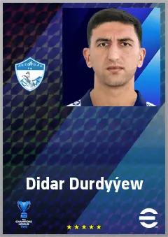 Didar Durdyýew eFootball 2026 player card, 68 OVR CF