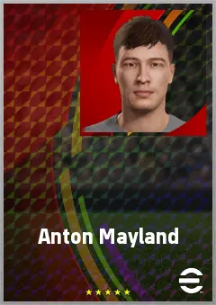Anton Mayland eFootball 2026 player card, 62 OVR GK