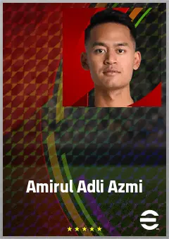 Amirul Adli Azmi eFootball 2026 player card, 66 OVR CB