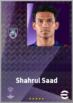 Shahrul Saad eFootball 2026 player card, 70 OVR CB