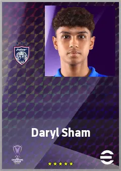 Daryl Sham eFootball 2026 player card, 65 OVR AMF