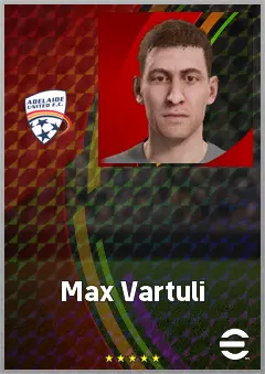 Max Vartuli eFootball 2026 player card, 66 OVR GK