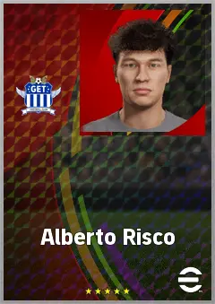 Alberto Risco eFootball 2026 player card, 63 OVR AMF