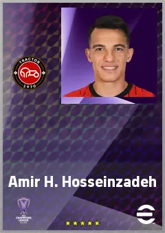 Amir H. Hosseinzadeh eFootball 2026 player card, 69 OVR CF