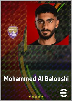 Mohammed Al Baloushi eFootball 2026 player card, 65 OVR CMF