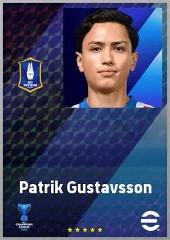 Patrik Gustavsson eFootball 2026 player card, 66 OVR CF