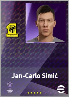 Jan-Carlo Simić eFootball 2026 player card, 67 OVR CB