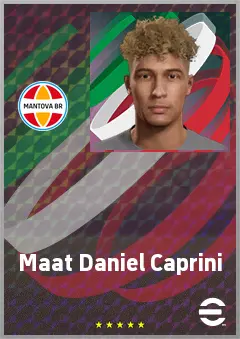 Maat Daniel Caprini eFootball 2026 player card, 65 OVR CF