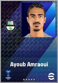 Ayoub Amraoui eFootball 2026 player card, 69 OVR LB