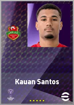 Kauan Santos eFootball 2026 player card, 67 OVR RB