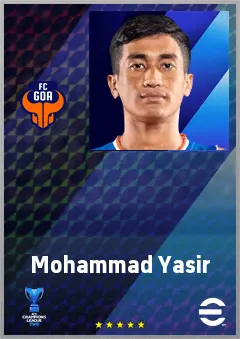Mohammad Yasir eFootball 2026 player card, 67 OVR RWF