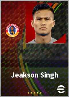 Jeakson Singh eFootball 2026 player card, 68 OVR DMF