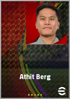 Athit Berg eFootball 2026 player card, 65 OVR AMF