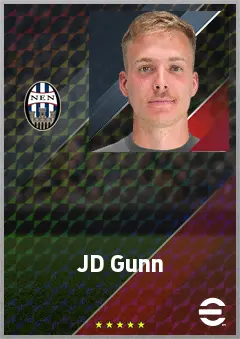 JD Gunn eFootball 2026 player card, 65 OVR GK