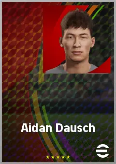 Aidan Dausch eFootball 2026 player card, 62 OVR CF