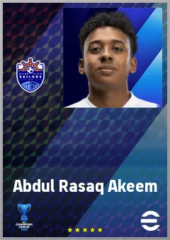 Abdul Rasaq Akeem eFootball 2026 player card, 68 OVR CF