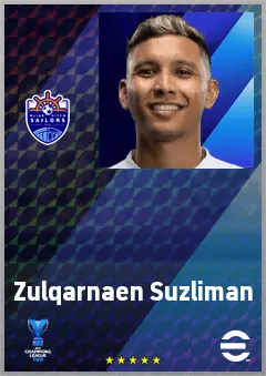 Zulqarnaen Suzliman eFootball 2026 player card, 65 OVR RB