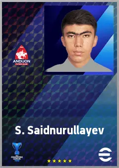 S. Saidnurullayev eFootball 2026 player card, 64 OVR AMF