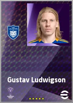 Gustav Ludwigson eFootball 2026 player card, 72 OVR RWF