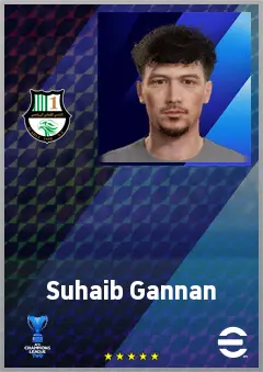 Suhaib Gannan eFootball 2026 player card, 68 OVR LWF
