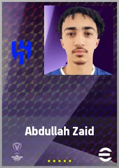 Abdullah Zaid eFootball 2026 player card, 65 OVR CMF
