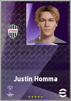 Homma Justin eFootball 2026 player card, 61 OVR RB