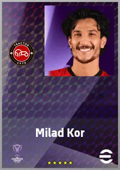 Milad Kor eFootball 2026 player card, 63 OVR CB