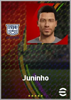 Juninho eFootball 2026 player card, 70 OVR LWF