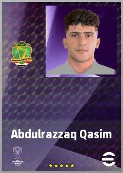Abdulrazzaq Qasim eFootball 2026 player card, 64 OVR DMF